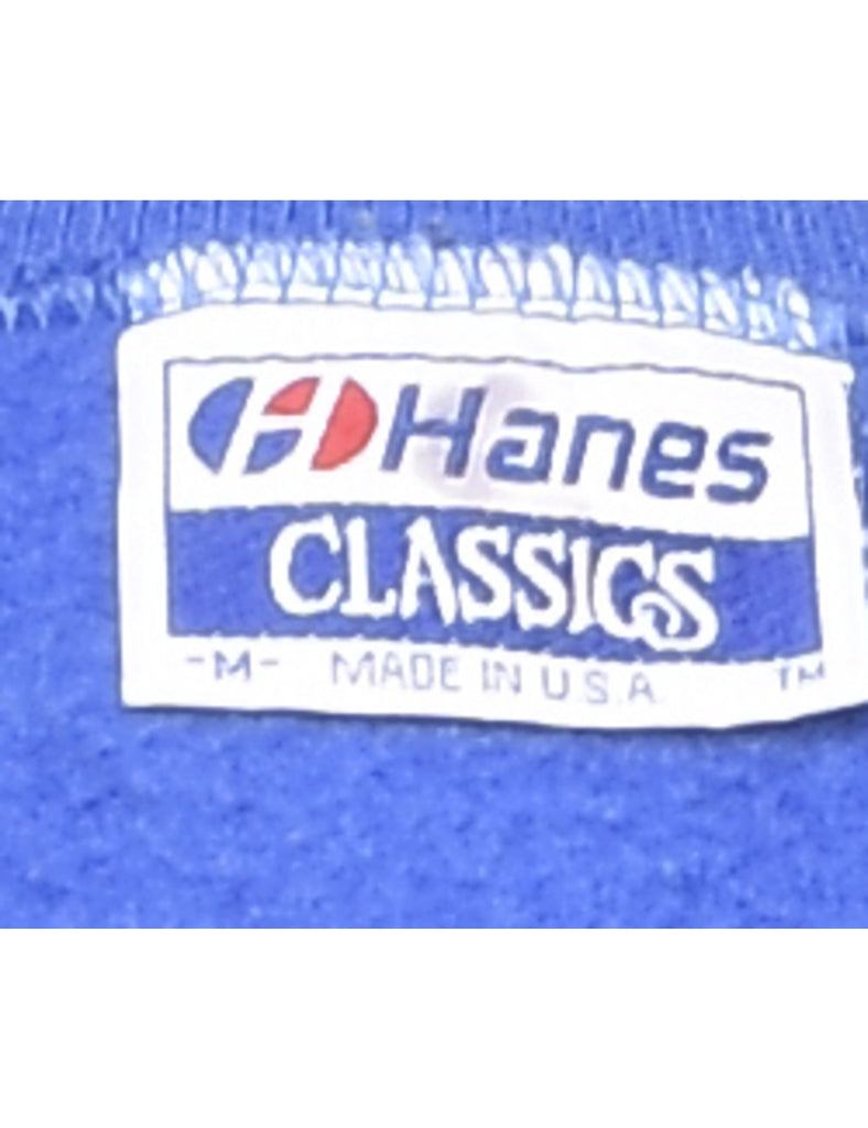Blue 1990s Floral Sweatshirt  - M