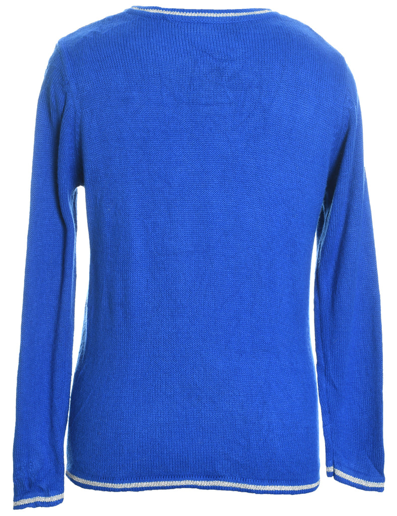Blue Christmas Cardigan - M