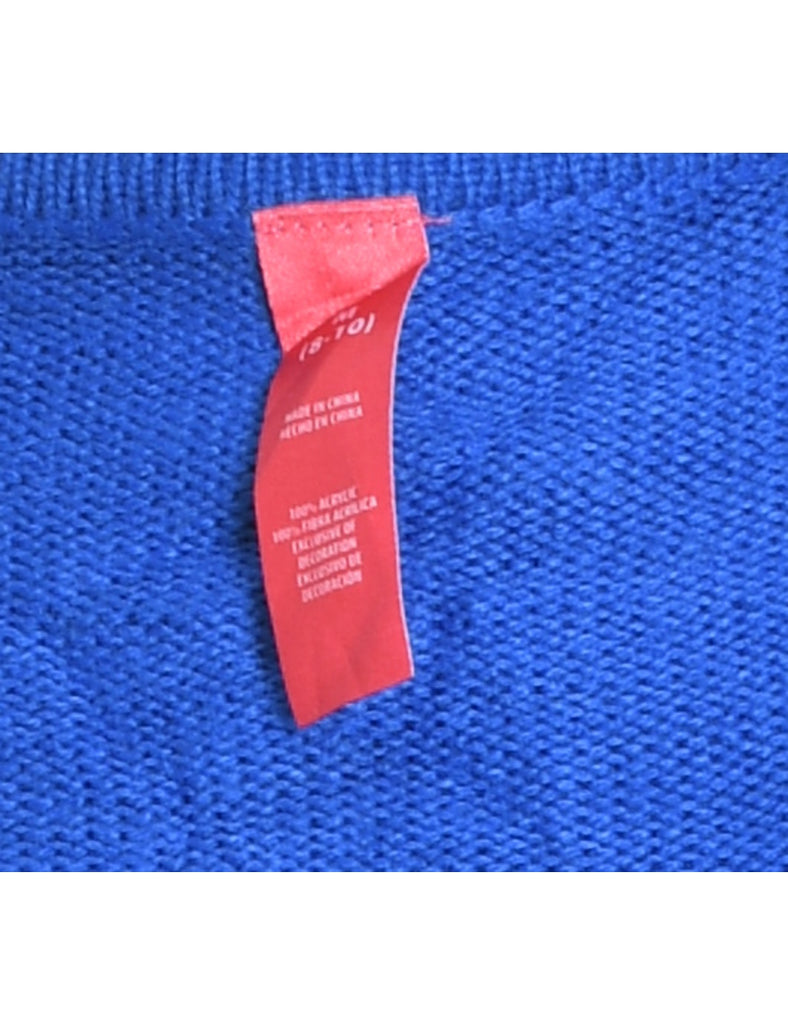 Blue Christmas Cardigan - M