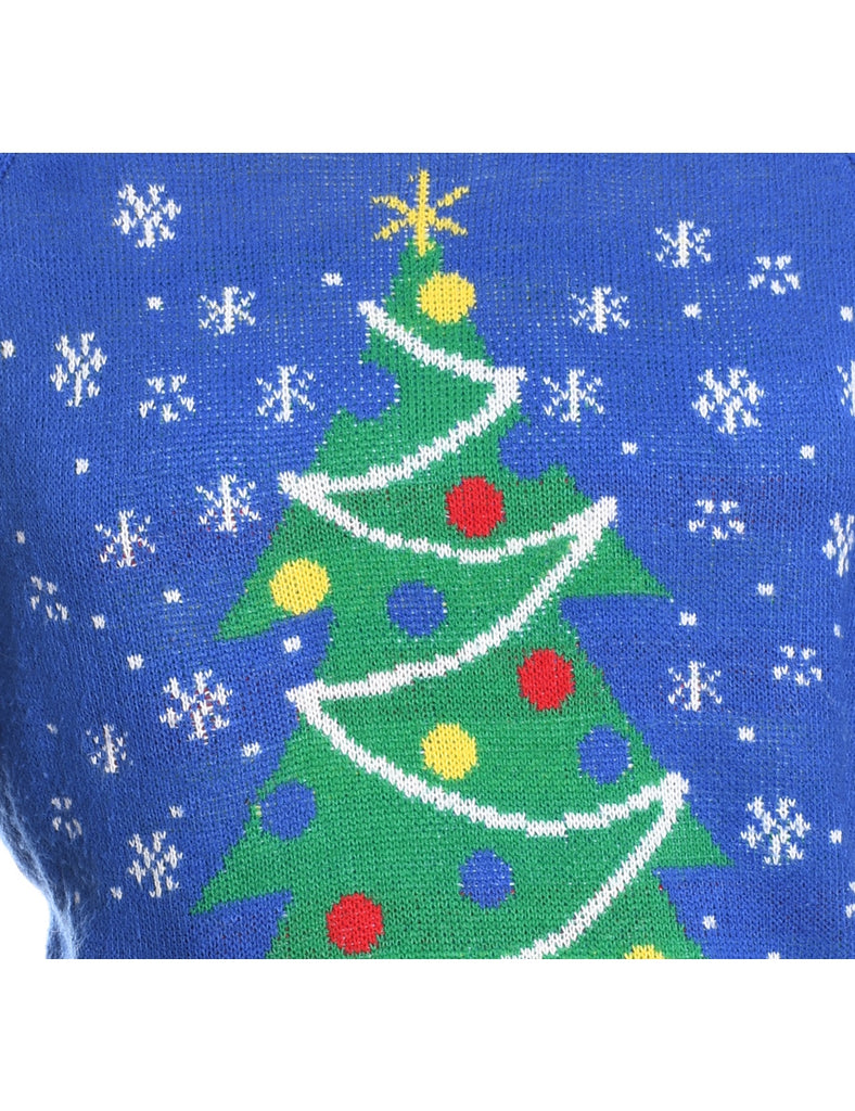Blue Christmas Jumper - M