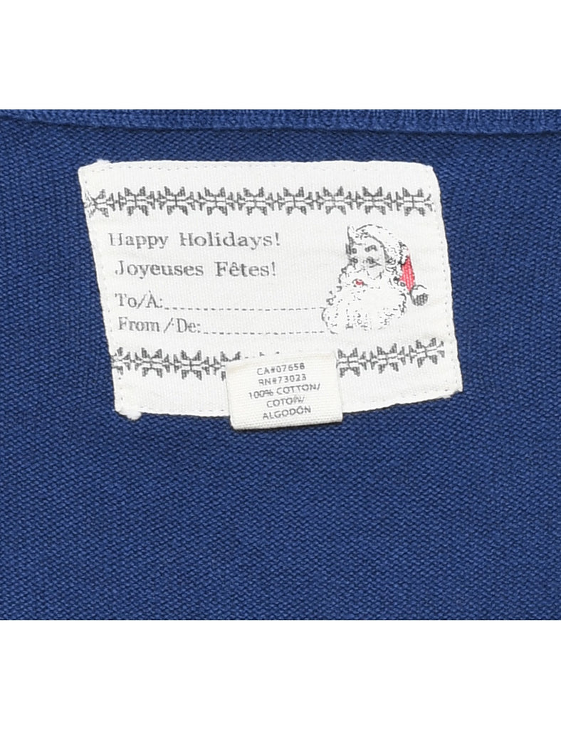 Blue Christmas Jumper - L
