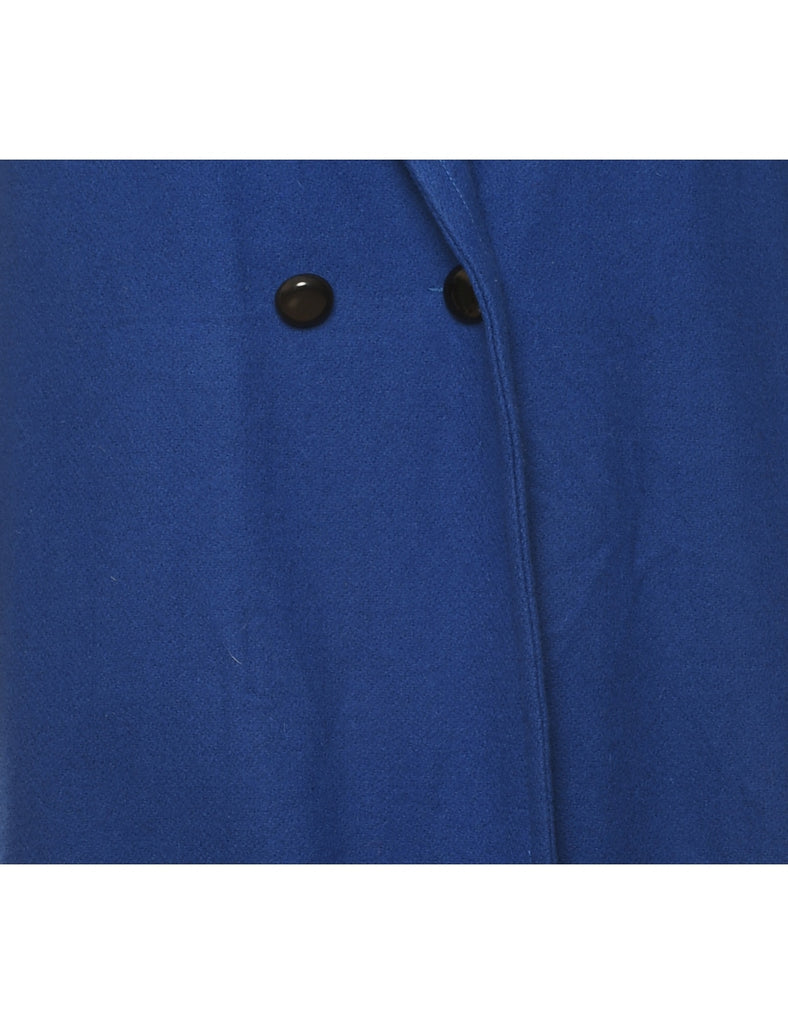 Blue Classic Wool Coat - L