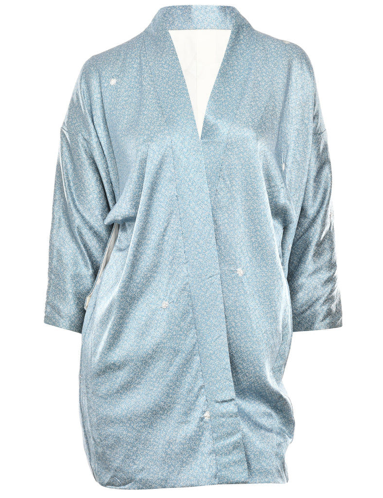 Blue Cropped Kimono - L