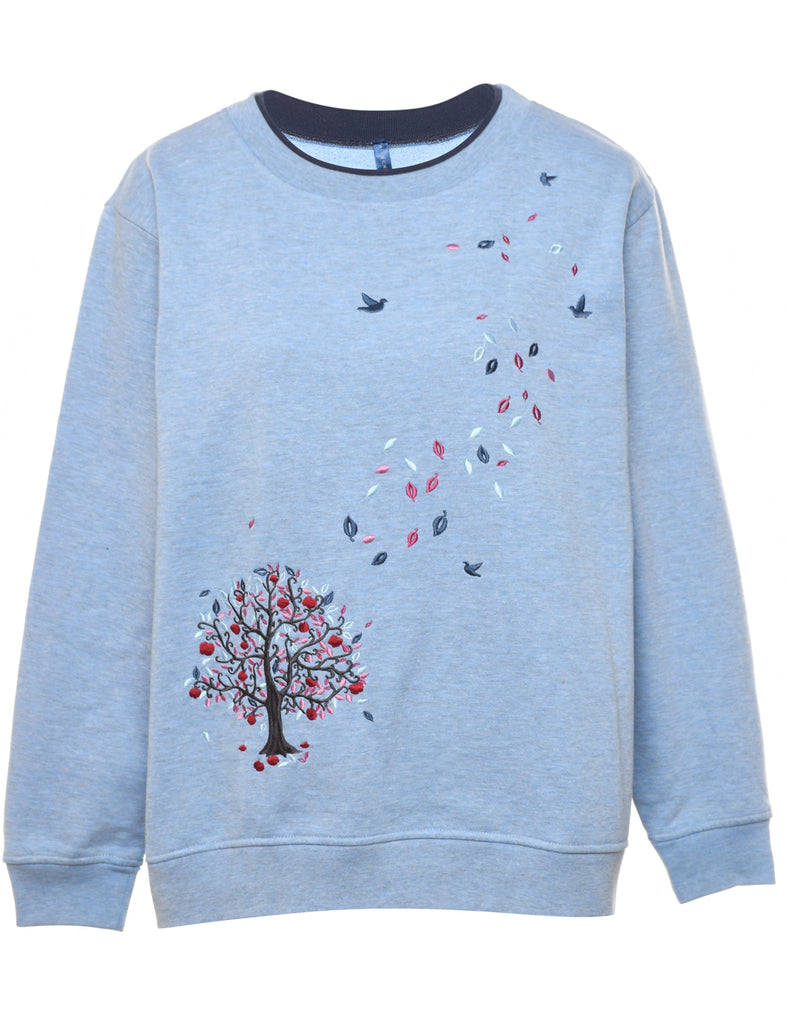 Blue Embroidered Sweatshirt - XL