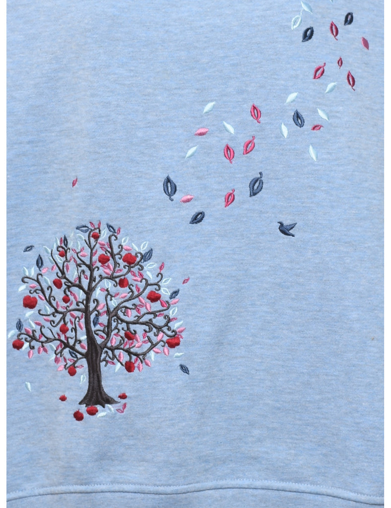 Blue Embroidered Sweatshirt - XL