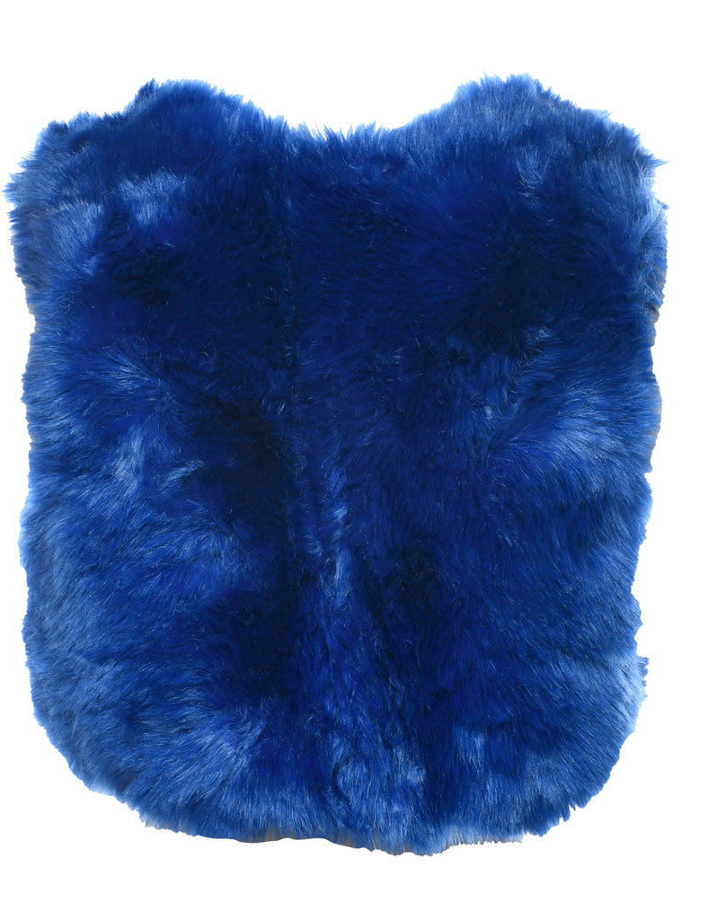 Blue Faux Fur Waistcoat - M
