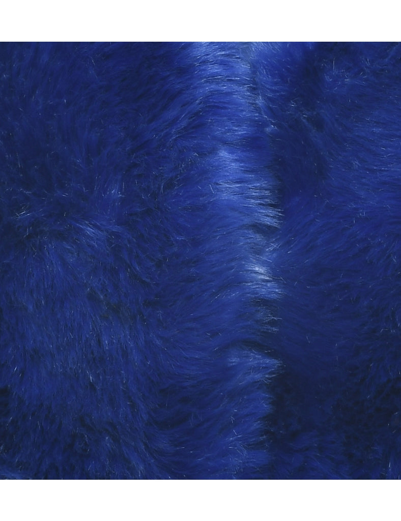 Blue Faux Fur Waistcoat - M