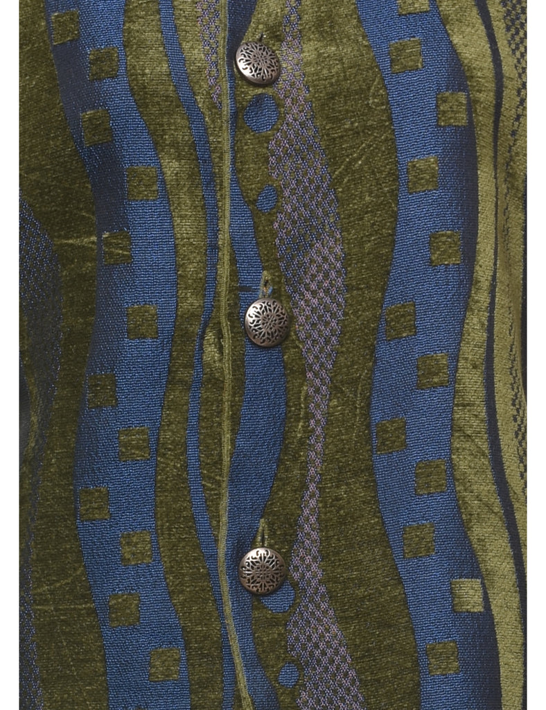 Blue & Green Abstract Tapestry Jacket  - M