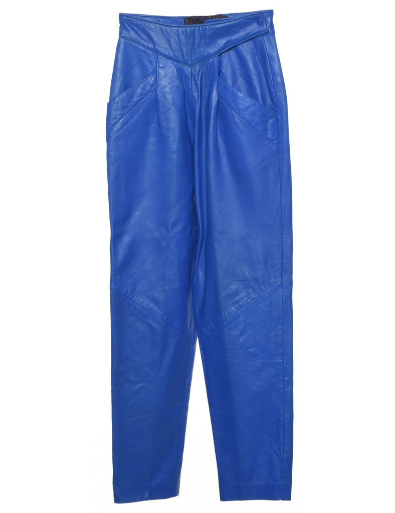 Blue Leather Trousers - W25 L30