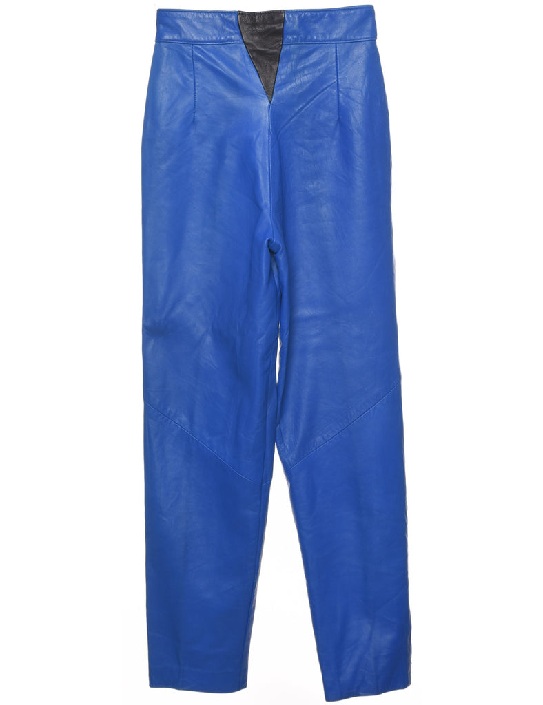 Blue Leather Trousers - W25 L30