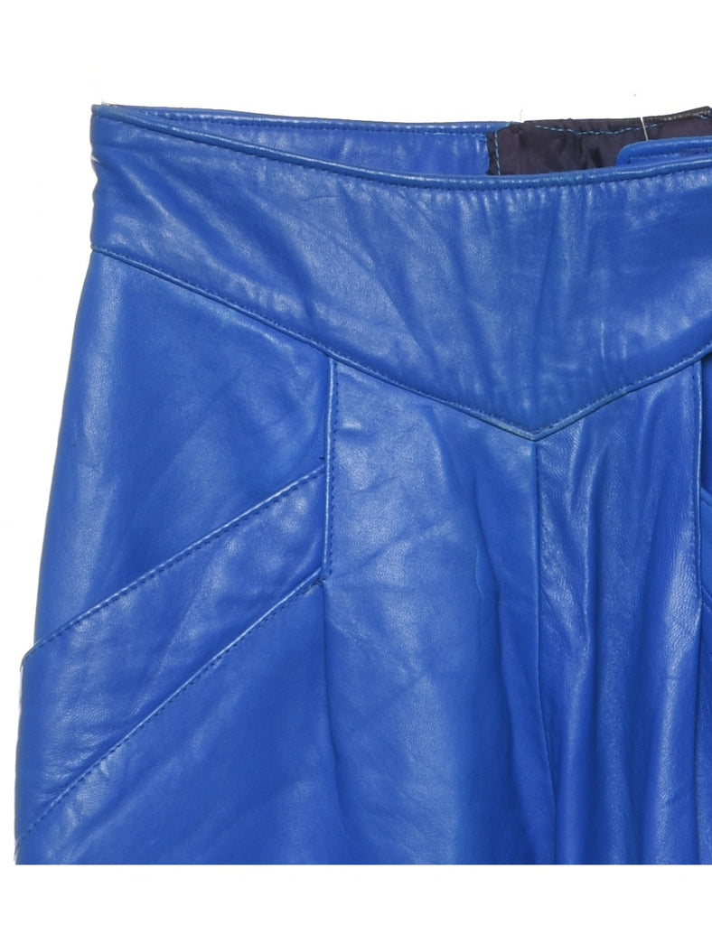 Blue Leather Trousers - W25 L30