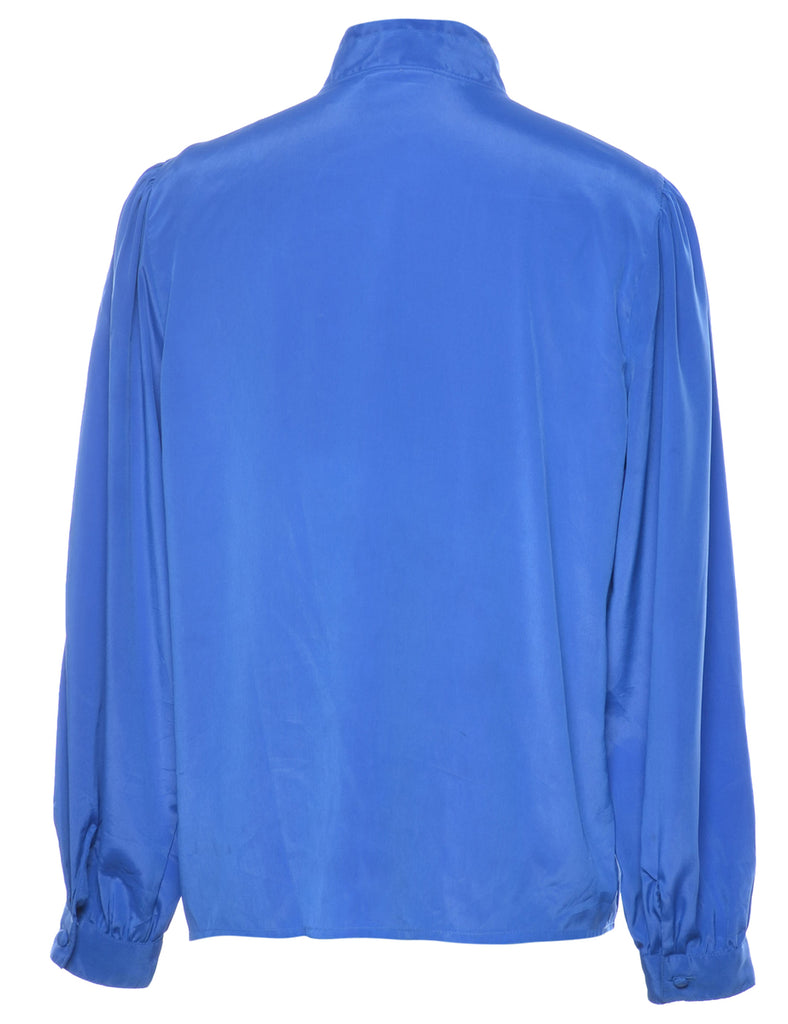 Blue Pin Tucks Blouse - L