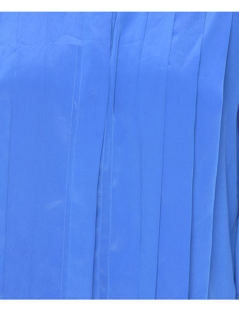 Blue Pin Tucks Blouse - L