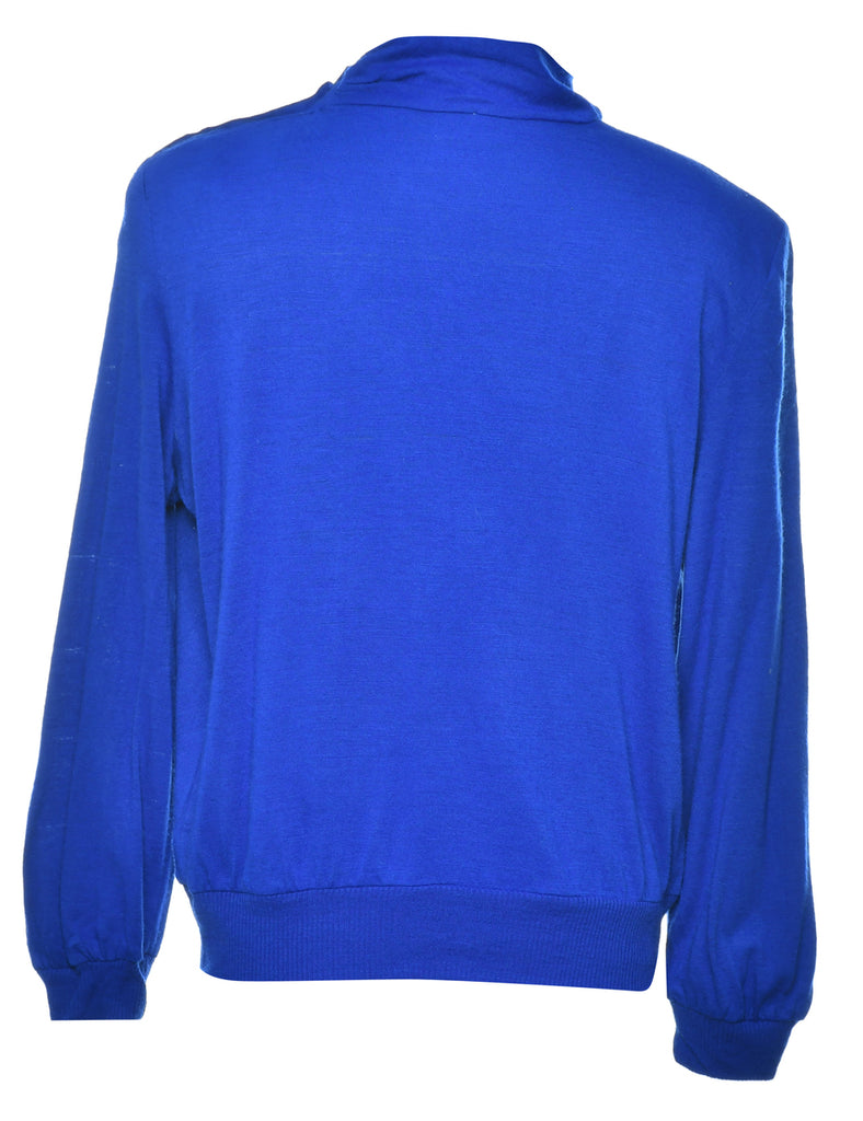 Blue Polo Neck Jumper - L