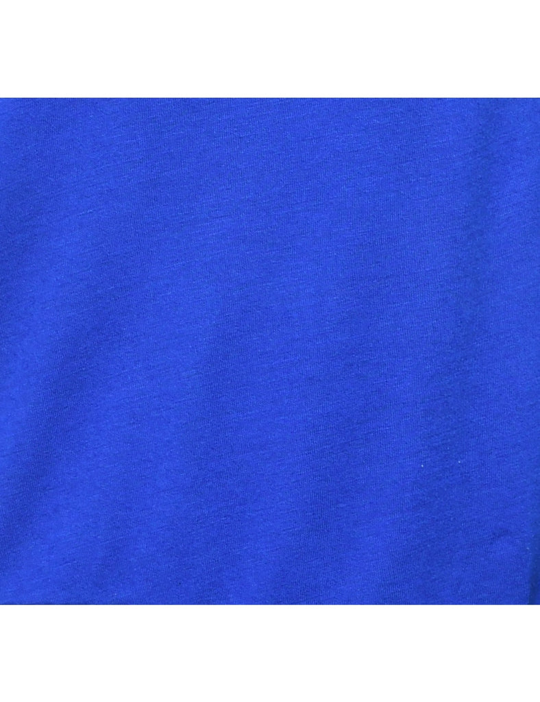 Blue Polo Neck Jumper - L