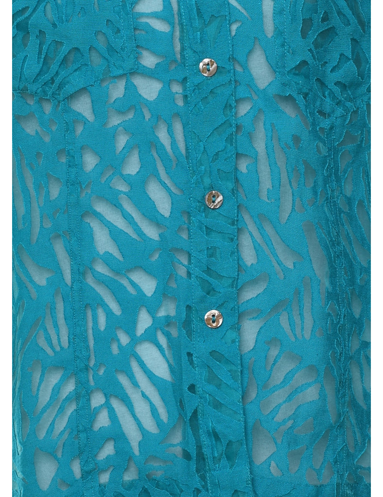 Blue Sheer Blouse - L