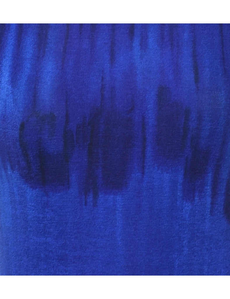 Blue Sleeveless Ombre Printed Top - XS