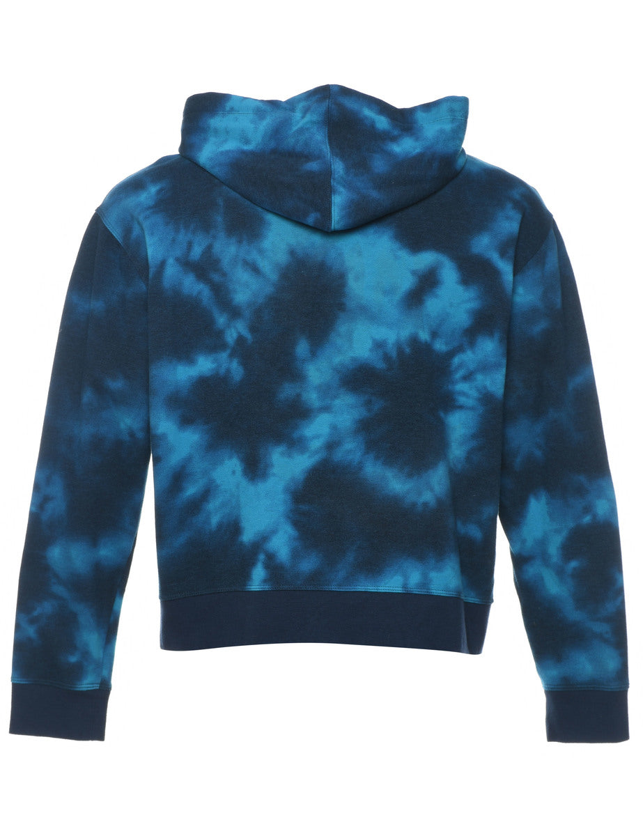 Blue Tie Dye Champion Hoodie XL