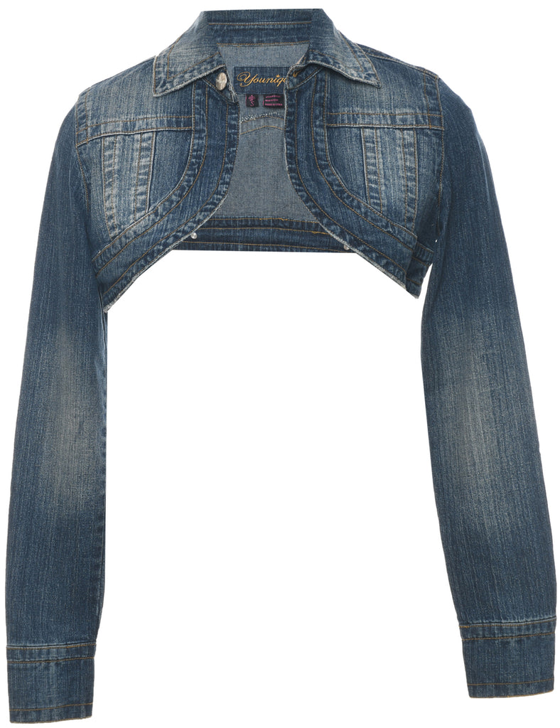 Bolero Style Cropped Denim Jacket - S