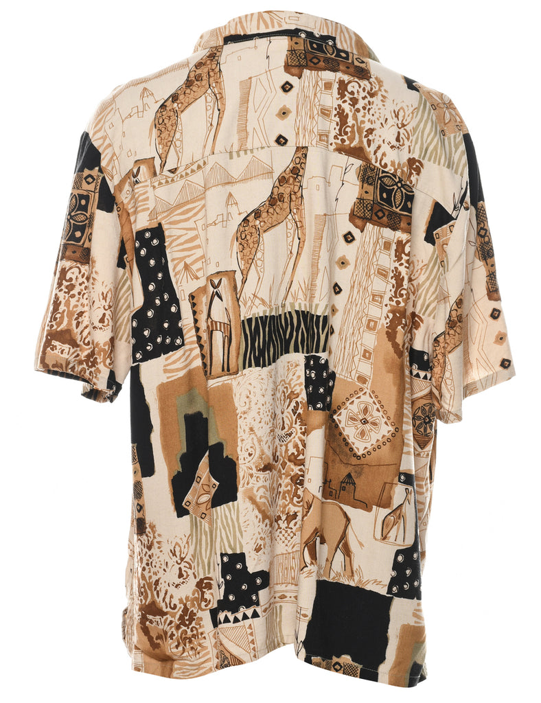 Bon Worth Black & Brown Animal Design Shirt - XL