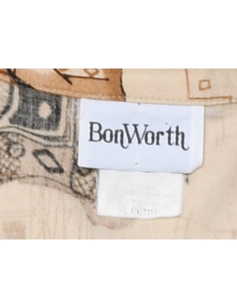Bon Worth Black & Brown Animal Design Shirt - XL