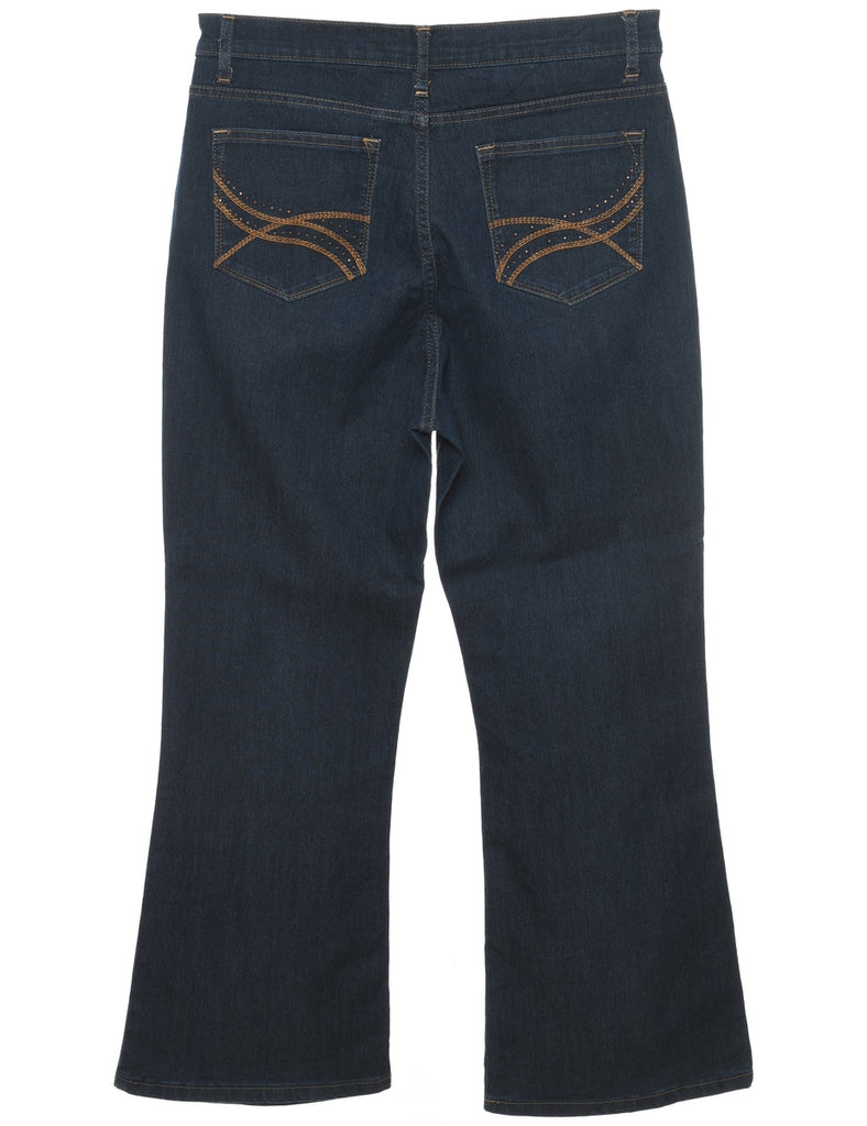 Boot Cut Lee Cropped Dark Wash Jeans - W32 L27