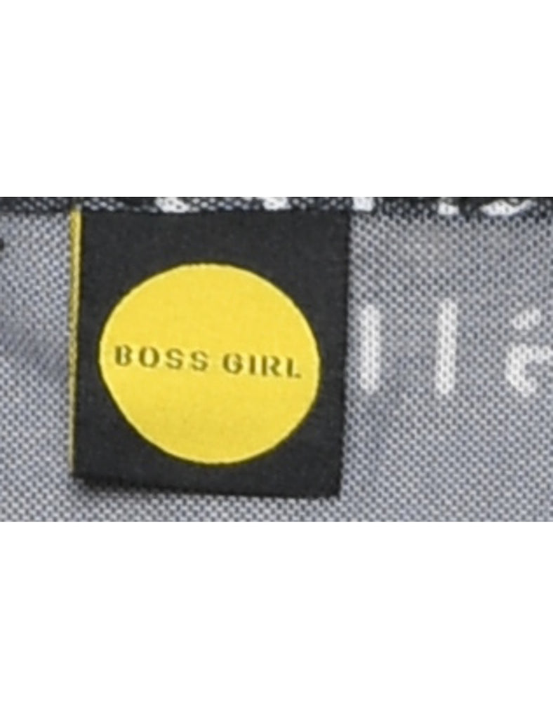 Boss Girl Sheer Printed Top - M