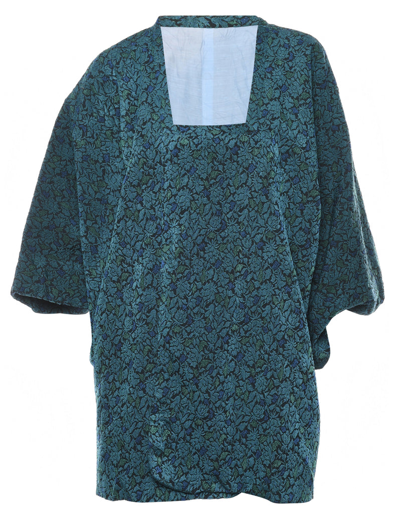 Brocade Pattern Cropped Kimono - L