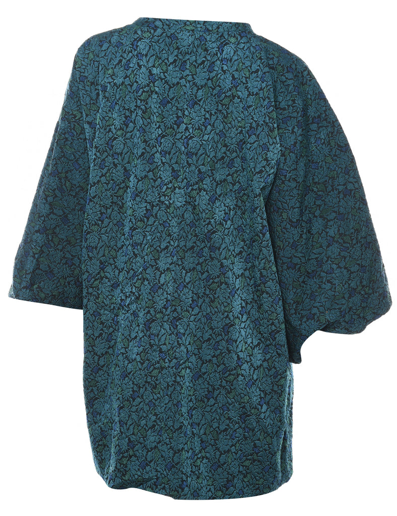 Brocade Pattern Cropped Kimono - L
