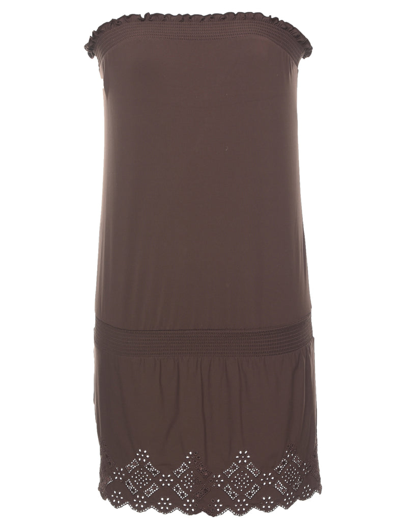 Broderie Anglaise Y2K Strapless Dress - S