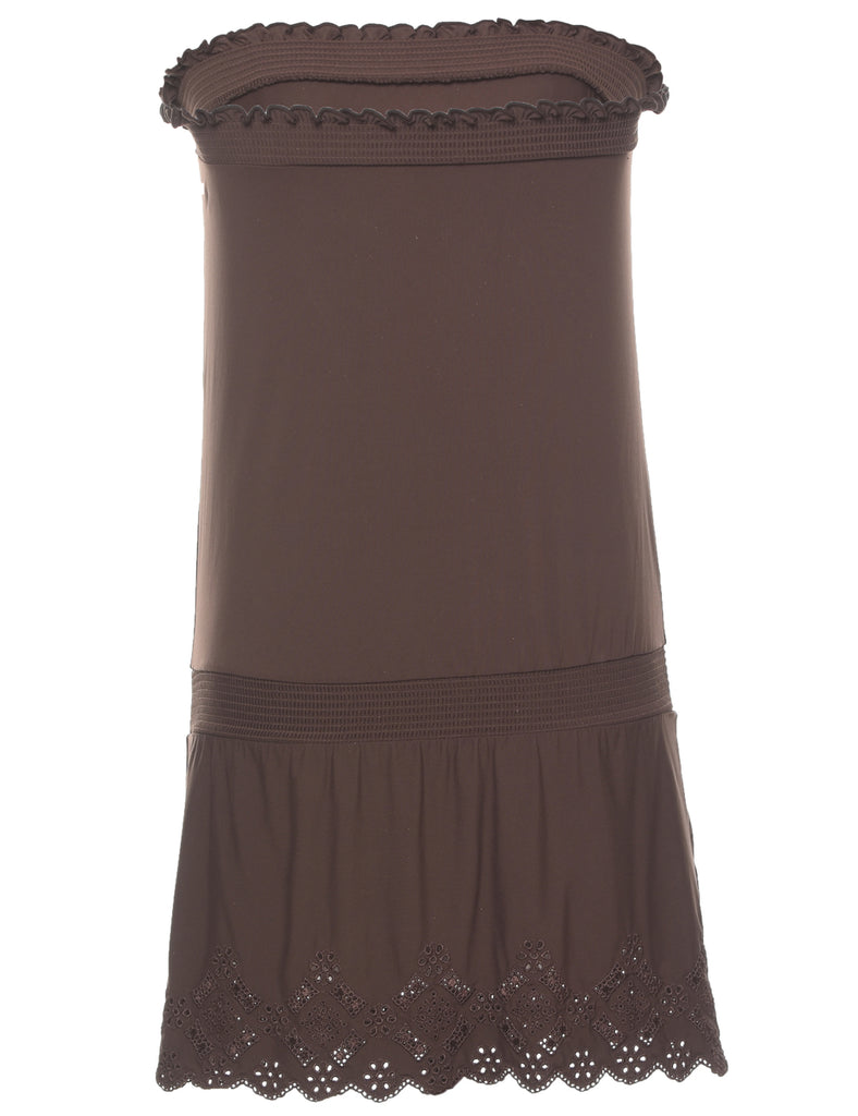 Broderie Anglaise Y2K Strapless Dress - S