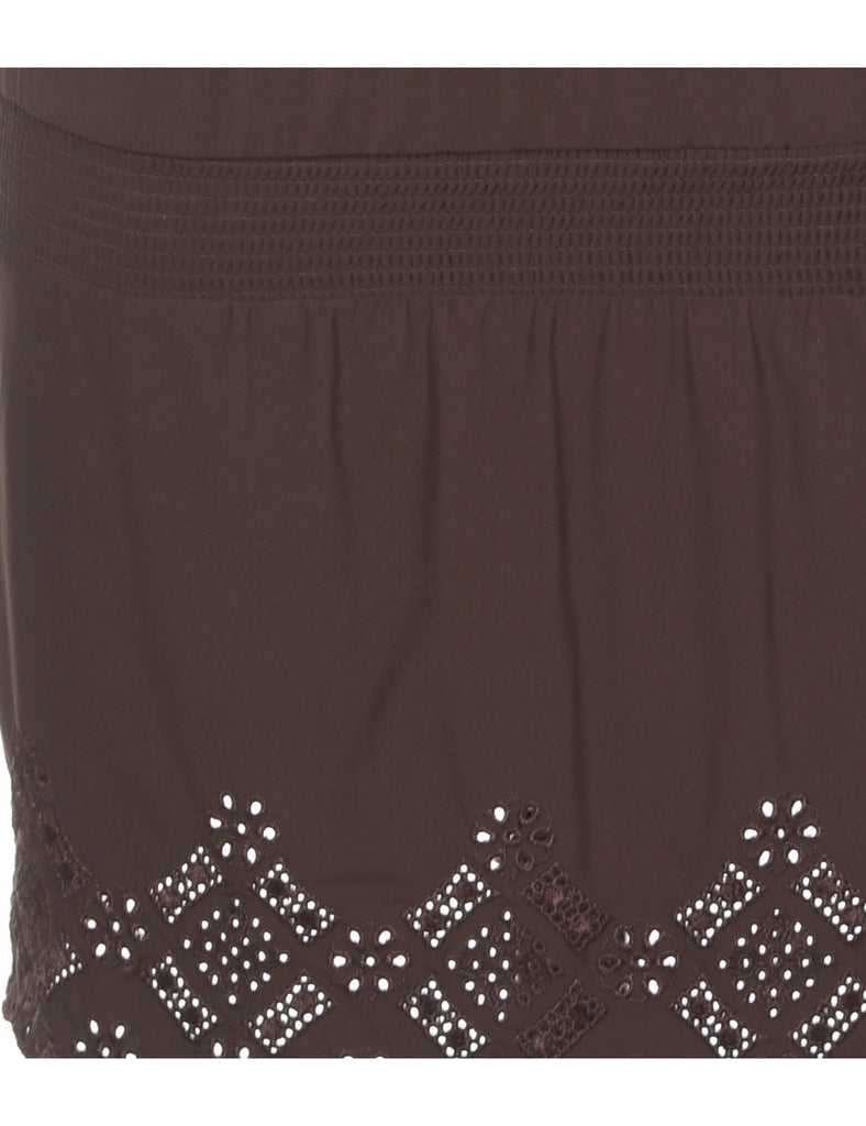 Broderie Anglaise Y2K Strapless Dress - S