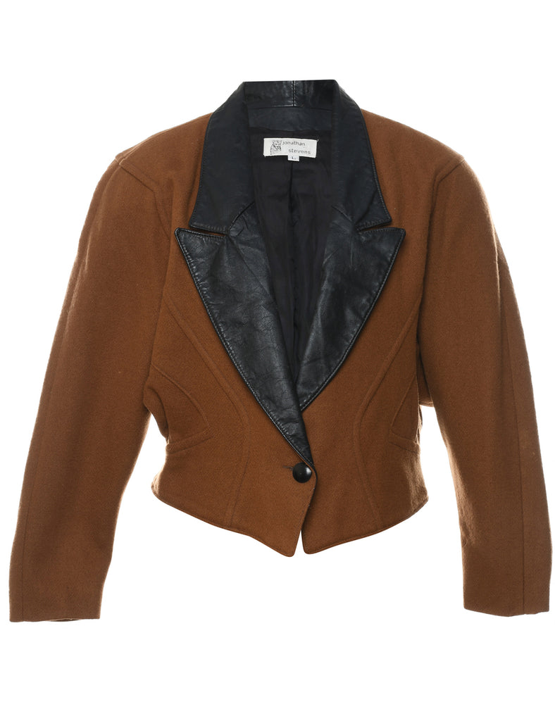 Brown & Black 1980s Contrast Jacket - L