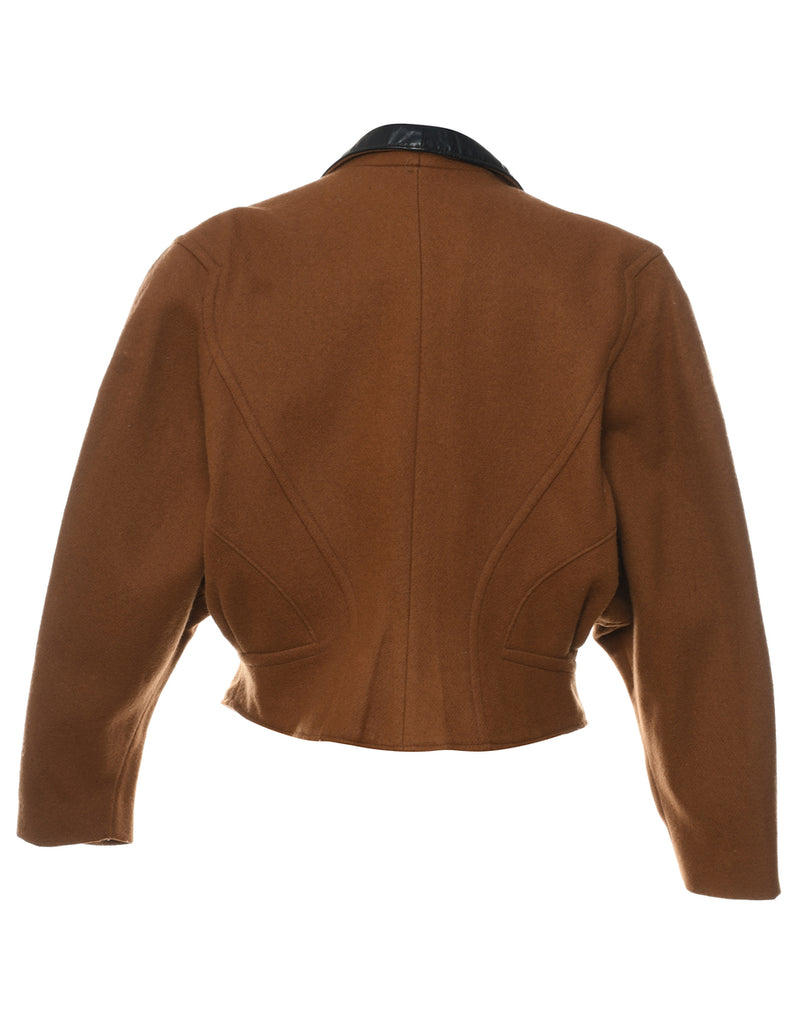 Brown & Black 1980s Contrast Jacket - L