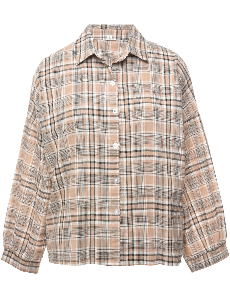 Brown Checked Shirt - XL