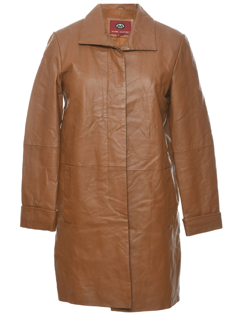 Brown Leather Jacket - M