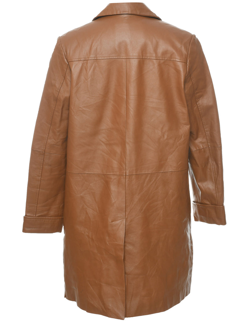 Brown Leather Jacket - M
