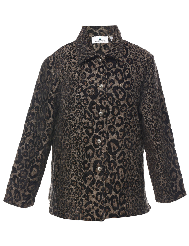 Brown Leopard Tapestry Jacket - L