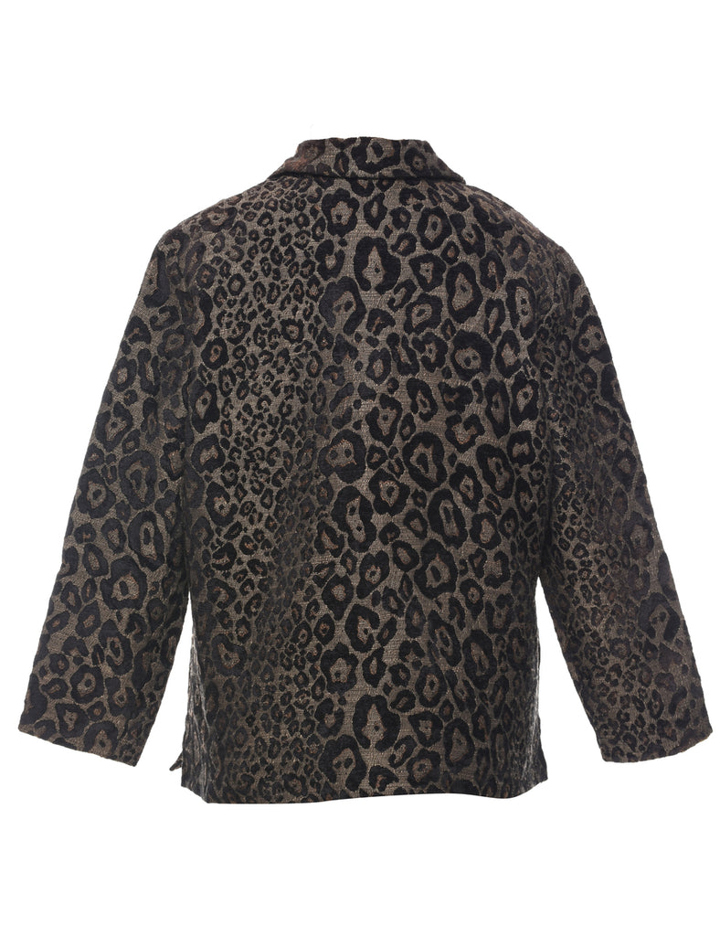 Brown Leopard Tapestry Jacket - L