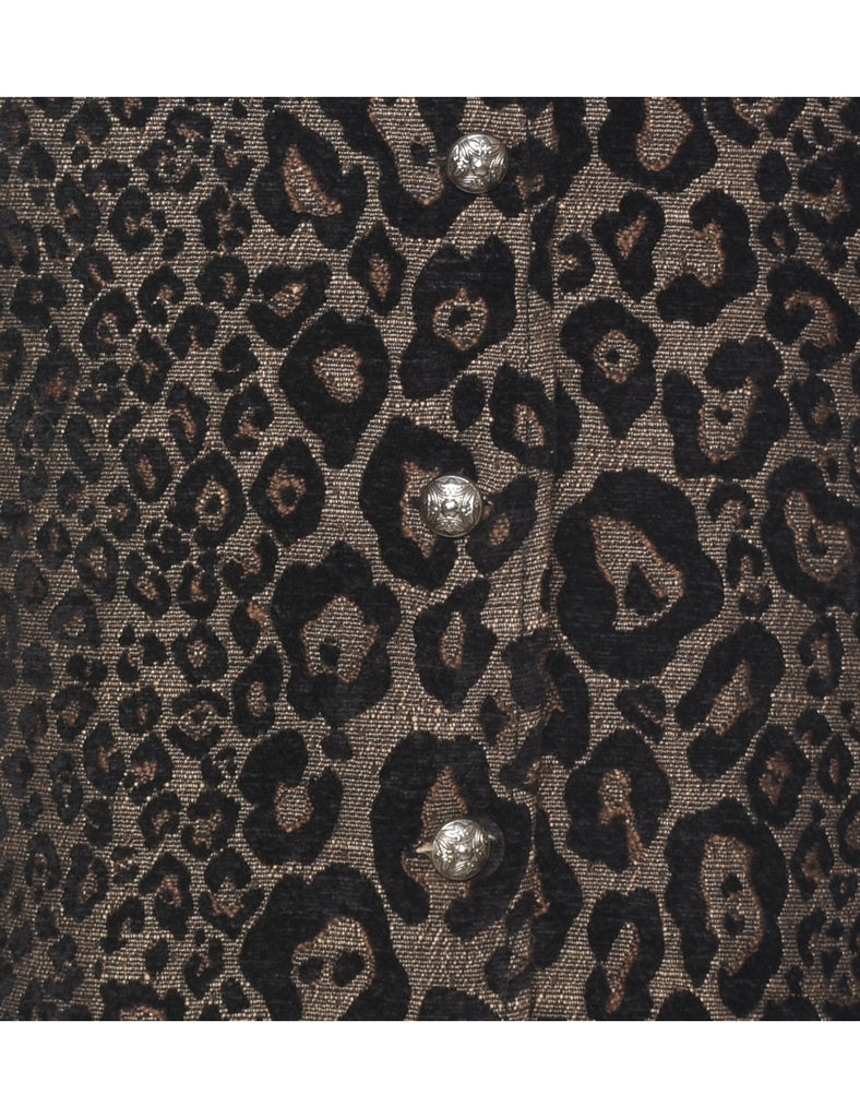 Brown Leopard Tapestry Jacket - L