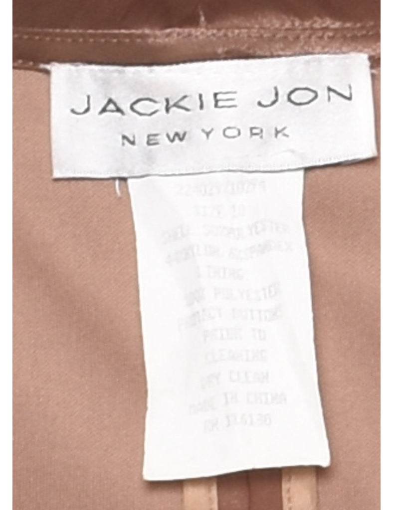 Brown Metallic Ruched Evening Jacket - M