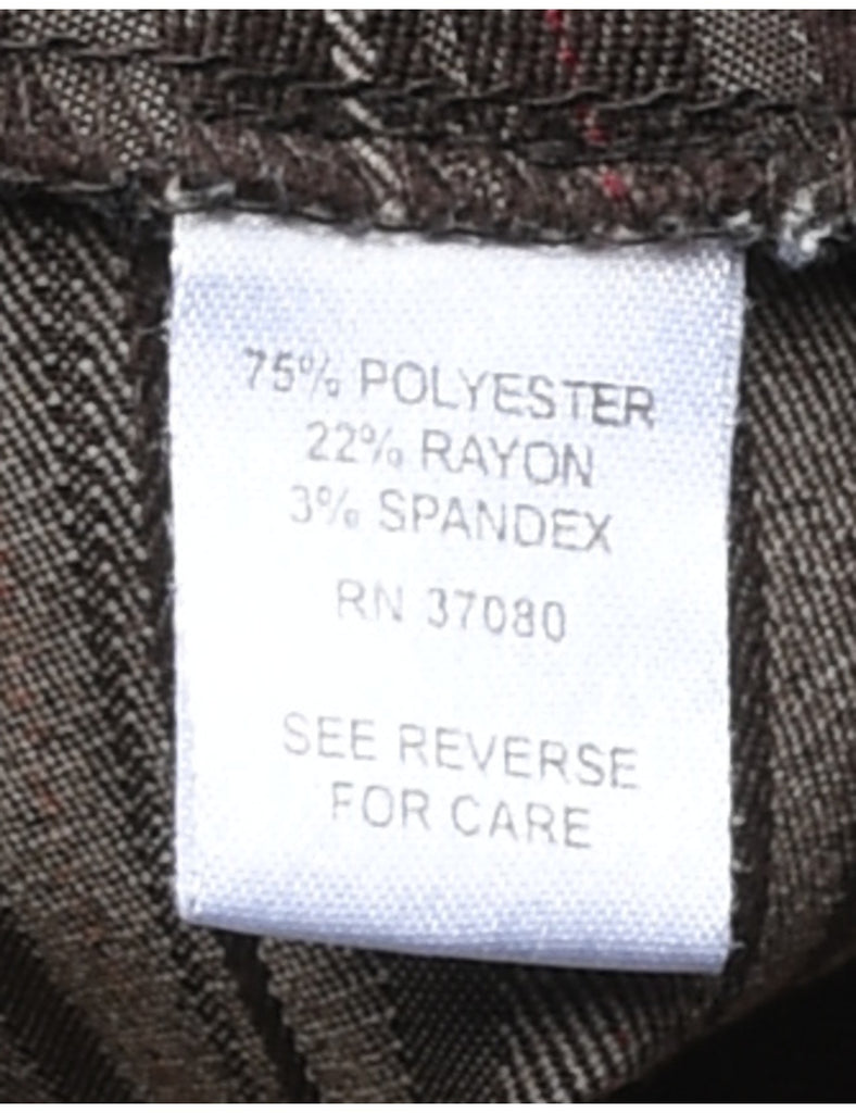Brown & Orange Pinstriped Trousers - W28 L32