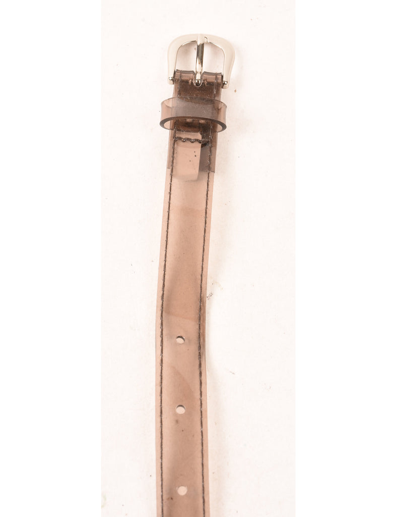 Brown Plastic Skinny Belt - L