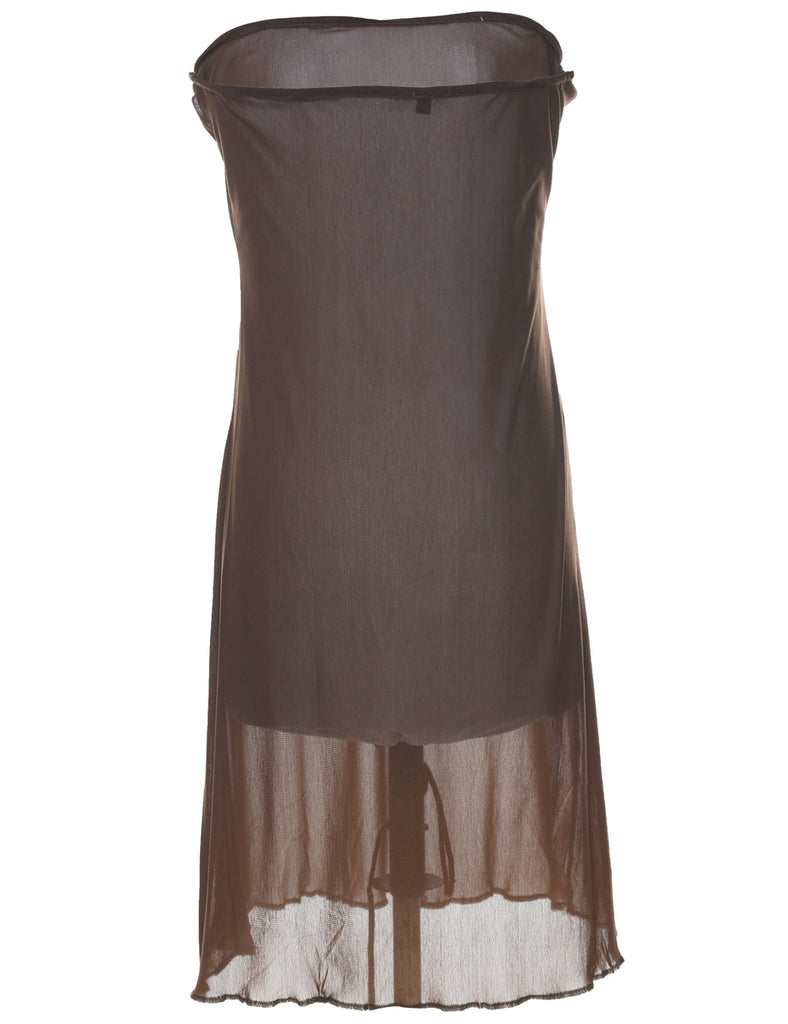 Brown Sheer Dress - M