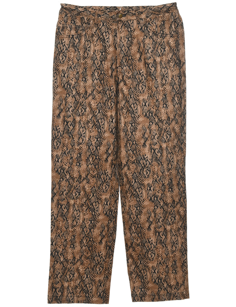 Brown Snakeskin Trousers - W32 L30