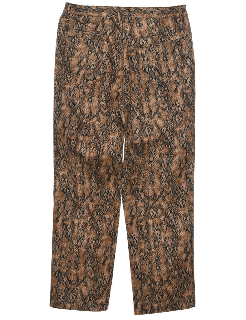 Brown Snakeskin Trousers - W32 L30