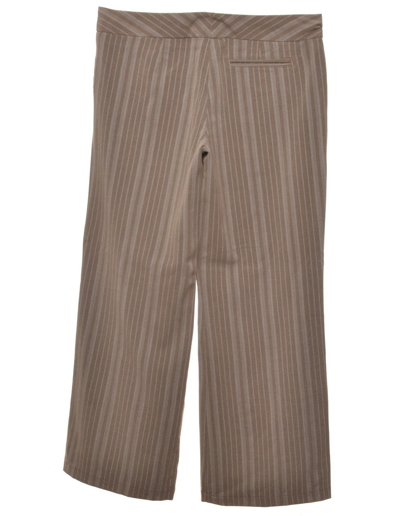 Brown Striped Y2K Trousers - W34 L31