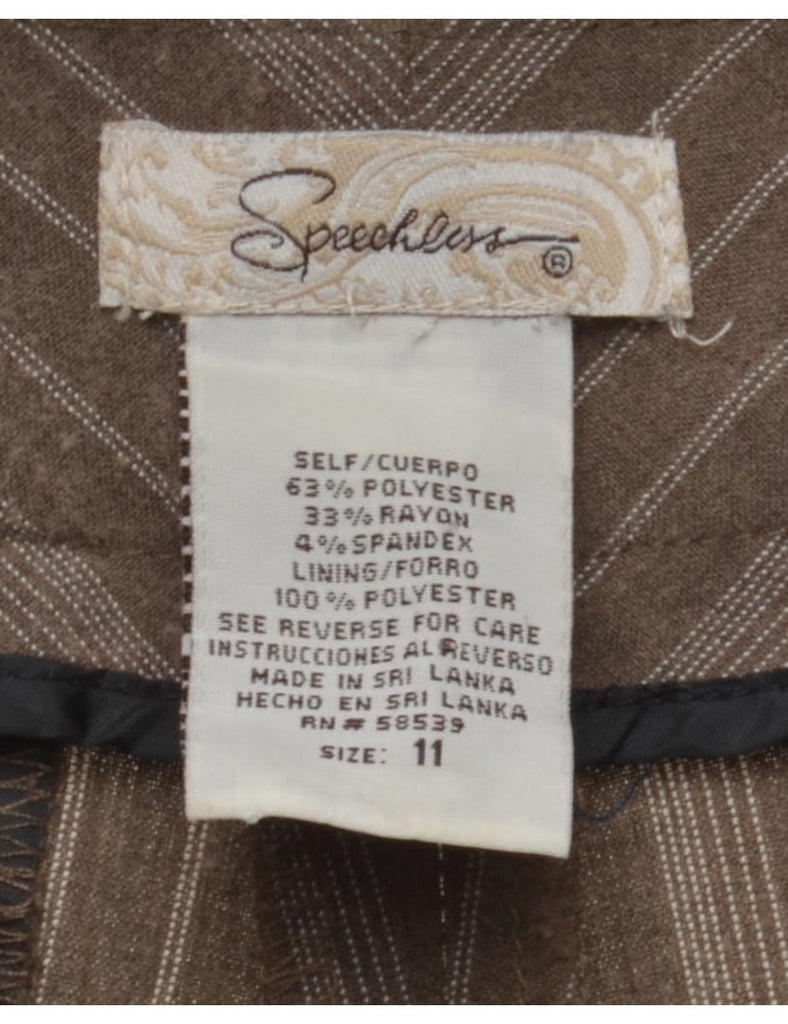 Brown Striped Y2K Trousers - W34 L31