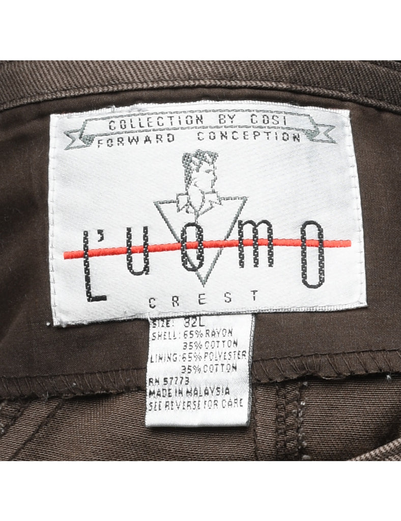 Brown Tapered Trousers - W32 L32