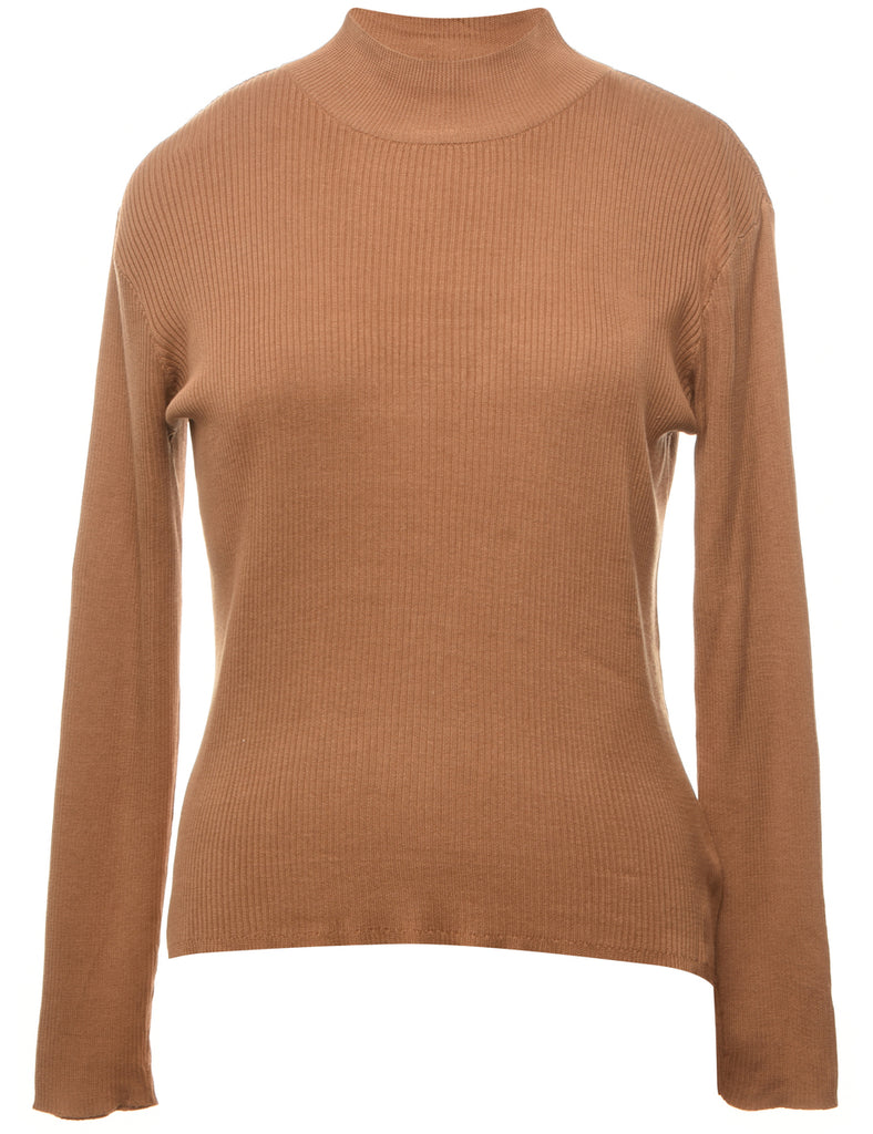 Brown Turtleneck Jumper - S
